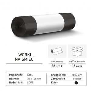 120L.LDPE Czarny