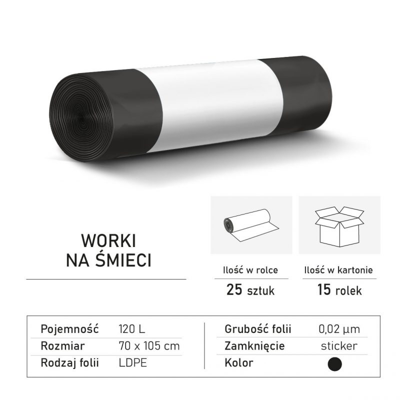 120L.LDPE Czarny