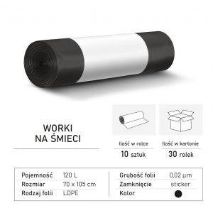 120L.LDPE Czarny