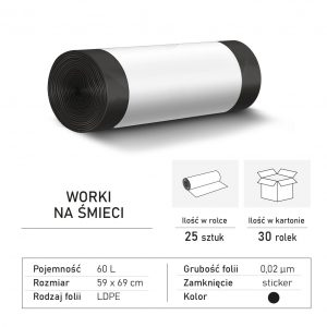 60L.LDPE Czarny