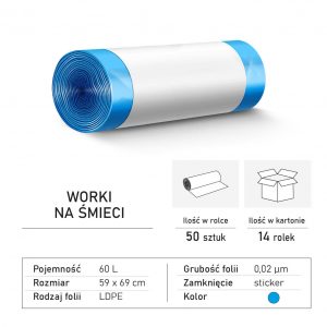 60L.LDPE Niebieski