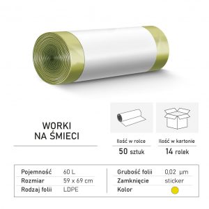 60L.LDPE Żółty