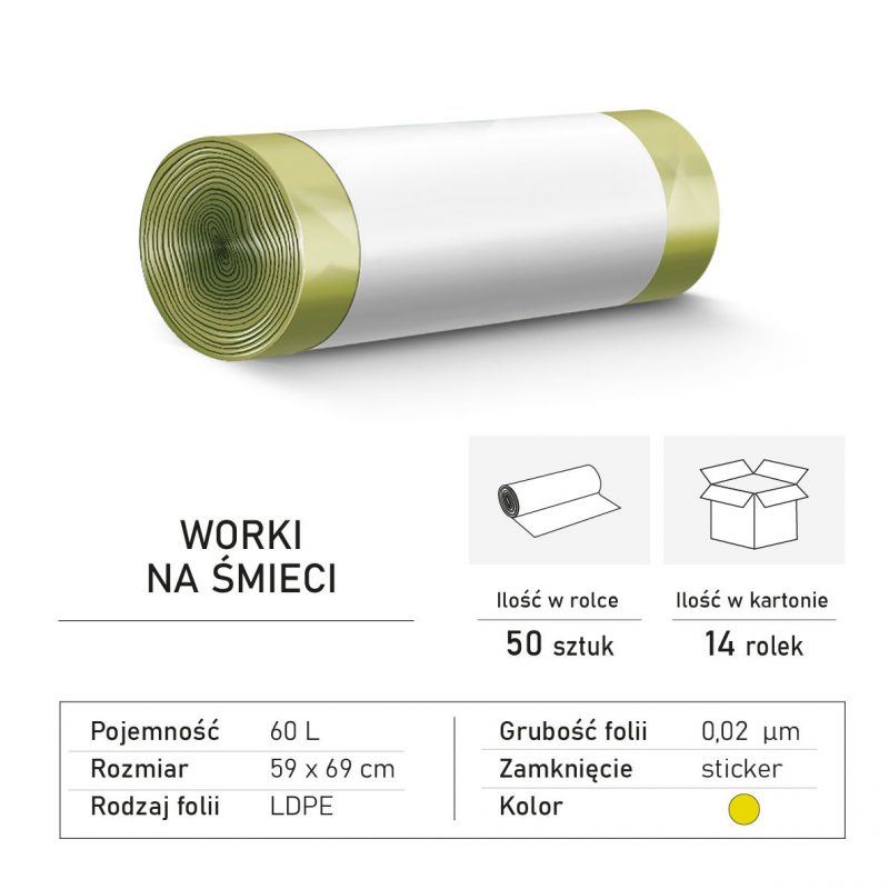 60L.LDPE Żółty